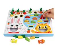 Gioco di Pesca di Carote in Legno per Bambino | Puzzle Di Ordinamento Di Colori per Pesca E Raccolta Di Carote - Puzzle di Ordinamento di Colori per Stimolare il Coordinamento