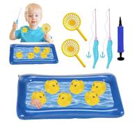 Gioco di Pesca Magnetico,Gioco Pesca Magnetica - Stagno Gonfiabile con Anatre Galleggianti per Giochi Familiari Premi Festa di Compleanno