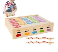 Gioco di pesca magnetico in legno, gioco di pesca per,Gioco di pesca in alfabeto in legno - Giocattoli di apprendimento ed educazione, scatola di smistamento di forma, Puzzle di smistamento dei colori