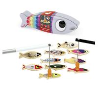 Gioco Di Pesca Magnetico In Legno JANOD Con 10 X Pesci Nuovo In Latta 2+