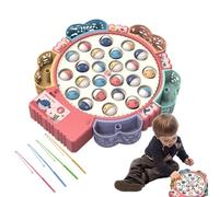 Gioco Di Pesca Magnetico Per Bambini - Giochi Di Pesca Magnetici, Set Di Giocattoli Di Pesca Elettrico | Rotante con 4 Canne Da Pesca, Set Di Pesca per L'apprendimento Precoce Tutti