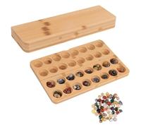 Gioco di pietre Kalaha, gioco pieghevole in legno con 65 pietre, doppio gioco, giochi di strategia per viaggi, feste, attività scolastiche, 29,5 x 9,5 x 3 cm