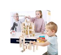 Gioco di Pista di Marmi, Gioco Educativo e Ingegno, Pista di Rampe in Legno con 60 biglie, per Bambini e Ragazze come di Festa di Natale