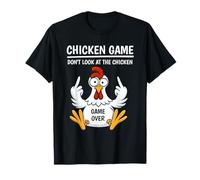Gioco di Pollo Non Guardare Il Pollo Divertente Meme Grafico Maglietta