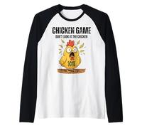 Gioco di Pollo Non Guardare Il Pollo Divertente Meme Umorismo Bambini Maglia con Maniche Raglan