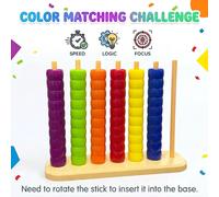 Gioco di puzzle a incastro con abbinamento di colori, sfida di impilamento di colori, gioco da tavolo educativo per la famiglia, sfida rapida di schemi, set di gioco da tavolo per due giocatori, gioca