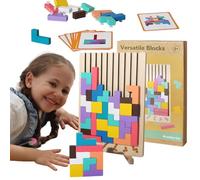 Gioco di Puzzle a Piramide di Legno, Tangram 3D con Blocchi Russi per Bambini e Adulti, Giochi di Intelligenza per Ragazzi e Ragazze da 3 a 10 anni, Attività Divertente per Famiglia