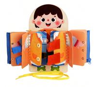 Gioco di puzzle Busy Board per imparare abilità per la vita per bambini dai 3 anni e più, con cerniera, bottone e lacci per scarpe, scuole, studenti, cancelleria, forniture scolastiche scheda occupata