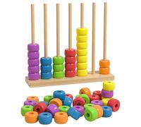 Gioco di Puzzle con Anelli Sovrapponibili Colorati - Set di 60 Anelli di Legno per Sfide di Attacco Rapido, Ideale per Duo di Giocatori e Stimolo Educativo per Famiglie e Asili