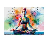 Gioco Di Puzzle Creativo per Adulti, 1000 Pezzi Yoga Spruzzo Colore | 52x38cm Miglioramento Della Concentrazione, Salone Accento, Esercizio Mentale, Cartone, Regalo Di Compleanno