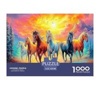 Gioco di puzzle da 1000 pezzi "Carrozza invernale" - Cavalli (ruscello al tramonto) Un'attività divertente e stimolante per tutta la famiglia per la decompressione domestica. 52x38 cm/1000 pezzi