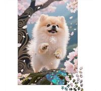 Gioco Di Puzzle Da 1000 Pezzi in Legno Con Tema Cucciolo Pomeraniano, Per Adulti E Ragazzi, Migliora Le Abilità Motorie E Il Problem Solving