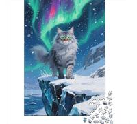 Gioco Di Puzzle Da 1000 Pezzi in Legno Con Tema Norwegian Forest Gatto, Per Adulti E Ragazzi, Migliora Le Abilità Motorie E Il Problem Solving