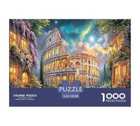 Gioco di puzzle da 1000 pezzi "Romantic Colosseo Night" - Colosseo illuminato. Un'attività divertente e stimolante per tutta la famiglia, ideale per la decompressione domestica. 52x38 cm/1000 pezzi.
