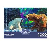 Gioco di puzzle dell'orso bruno per tutta la famiglia, 1000 pezzi - Orso polare, orso bruno, regali psichedelici cosmici per uomini e donne, regalo divertente per la casa, 38x26 cm/1000 pezzi