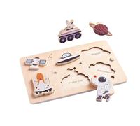 Gioco di puzzle di animali in legno, tavola di puzzle di animali - Puzzle di costruzione di animali in legno,Il puzzle di astronauta in legno integrato per i ni
