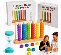 Gioco di puzzle impilabile con timer di sabbia da 3 minuti, puzzle in legno con carte sfida per 2 giocatori, rompicapo coordinato con motivo frenetico per la notte dei giochi in famiglia (1 confezione