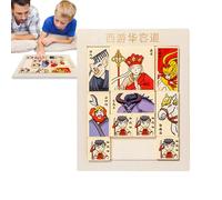 Gioco di puzzle scorrevole di numeri, puzzle scorrevole in di legno | Gioco di puzzle in legno per bambini,Gioco di puzzle con numeri con disegno di figure storiche