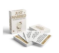 Gioco di ricevimento di nozze Just Married, 76 carte guidate dall'host per l'intrattenimento degli ospiti, prompt rompighiaccio, brindisi veloci, curiosità di coppia, momenti da tavolo, giochi di