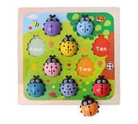Gioco di riconoscimento e Abbinamento dei Numeri, Giocattoli per l'apprendimento dei Numeri, Giocattolo Puzzle a di Coccinella con i Numeri da 1 a 10 | Giocattolo per Il riconoscimento dei numer