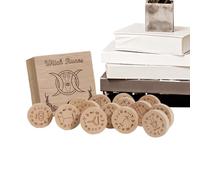 Gioco Di Rune In Legno - Alfabeto Runico, Runa Vikinga, Lettere Scandinave | Set Incisione per Divinazione, Strumento Di Meditazione con Bustina, Rune per Letture Spirituali