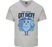 Gioco Di Ruolo RPG Maglietta In Cotone A V Per Uomo Divertente Get Dicey