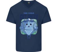 Gioco Di Ruolo RPG Maglietta In Cotone A V Per Uomo Divertente Get Dicey