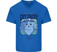 Gioco Di Ruolo RPG Maglietta In Cotone A V Per Uomo Divertente Get Dicey