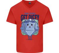 Gioco Di Ruolo RPG Maglietta In Cotone A V Per Uomo Divertente Get Dicey