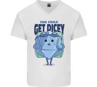 Gioco Di Ruolo RPG Maglietta In Cotone A V Per Uomo Divertente Get Dicey