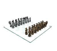 Gioco di scacchi drago oro vs. argento - Fantasy Scacchi Set in vetro Scacchi Figure