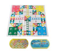 Gioco di scacchi volanti per bambini Gioco da tavolo portatile in plastica con scatola ovale per feste in famiglia Interazione genitore-figlio Materiale PVC 16 pezzi 365x430mm