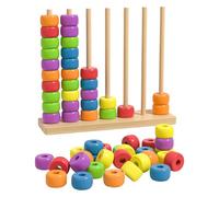 Gioco di sfida Colour Stack | Gioco di puzzle impilabile con abbinamento di colori in legno da 60 pezzi per 2 giocatori | Puzzle ad anelli impilabili con sfida di modelli rapidi per Bambino