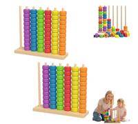 Gioco di sfida in legno, gioco di puzzle impilabile ad anello arcobaleno per imparare e ordinare il colore, puzzle impilabile per famiglie e adulti, giochi di velocità e strategia per la notte di