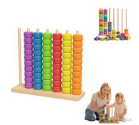 Gioco di sfida in legno, gioco di puzzle impilabile ad anello arcobaleno per imparare e ordinare il colore, puzzle impilabile per famiglie e adulti, giochi di velocità e strategia per la notte di