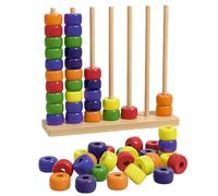 Gioco di Sfida per Impilare Colori: Gioco di impilamento di anelli colorati in legno per 2 giocatori, Gioco rompicapo di anelli arcobaleno dal ritmo incalzante per tutta la famiglia