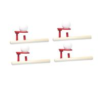 Gioco di Soffio Palline Fluttuanti 4 Pezzi in Legno per Bambini | Plastica Inclusa, Formato Rotondo, Facile da Trasportare, per Festività e Intrattenimento