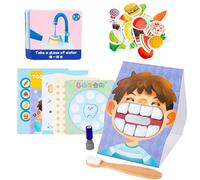Gioco di spazzolatura dei denti - Set di spazzolatura per bambini, giocattolo dentale per bambini | Poster colorato con spazzolino da denti e modello molare utilizzato per insegnare una adegua