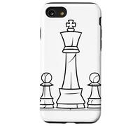 Gioco di strategia con schizzi di pezzi di scacchi Custodia per iPhone SE (2020) / 7 / 8