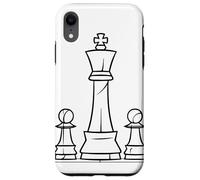 Gioco di strategia con schizzi di pezzi di scacchi Custodia per iPhone XR