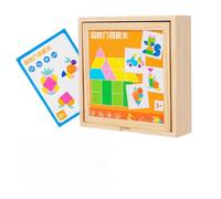 Gioco di Tangram in legno - Lavagna magnetica a forma di puzzle a forma di 7 pezzi giocattolo per l'apprendimento STEM per bambini Set di attività educative per la scuola materna per la scuola materna
