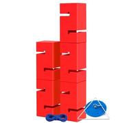 Gioco di team building IEOWY for adulti, gioco torre con blocchi a installazione immediata, set giochi campestri for le scuole(Red,5PCS)