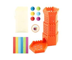 Gioco di tiro con palla da tirare per bambini, 18,5 x 21 cm, gioco da tavolo per bambini con design a torre, per il pensiero strategico e le abilità motorie