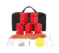 Gioco di torre impilabile di blocchi di costruzione di squadra per adulti, attività rompighiaccio per interni ed esterni per lavoro di squadra in ufficio e lavoro di gruppo(Red,5PCS)