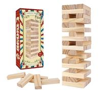 Gioco di Torre in Legno per Bambini e Adulti, 54 Pezzi Legno per Gioco di Impilamento, Dimensione Standard, Ideale per Serate di Giochi in Famiglia