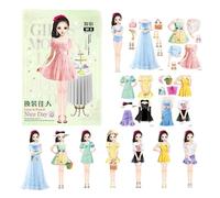 Gioco di vestire magnetico - Kit per bambole di carta magnetiche, abiti e decorazioni varie, stimolazione creativa, attività divertente per ragazze, sviluppo delle competenze | Christmas Children's Da