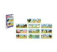 Janod - From 3 years old - Puzzle Trionimo - 10 Puzzles of 3 Pieces - 30 Pieces - Animals - Cardboard FSC - Memory and Association Games - J02710