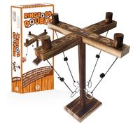 Gioco Doppio Ring Toss® per 4 Giocatori | Gioco di abilità in legno | Lanciatore di anelli appeso | Chi sarà il più veloce? | All'interno e all'aperto | Bambini e adulti | 100% legno | SparkL®