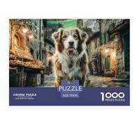 Gioco Educativo Anti-Stress 1000 Pezzi Puzzle 70x50cm - Cane Incrociato nella Città Vecchia, Decorazione Murale e Regalo