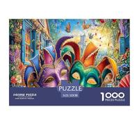 Gioco educativo da 1000 pezzi per maschere di Carnevale: maschere festive con motivi per adulti e adolescenti, cartone riciclato al 100% di alta qualità, 52x38 cm/1000 pezzi